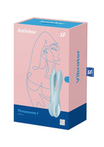 Load image into Gallery viewer, Satisfyer Threesome 1 Rechargeable Silicone Vibrator - Blue/Light Blue
