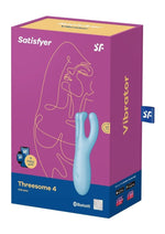 Load image into Gallery viewer, Satisfyer Threesome 4 Rechargeable Silicone Vibrator - Blue
