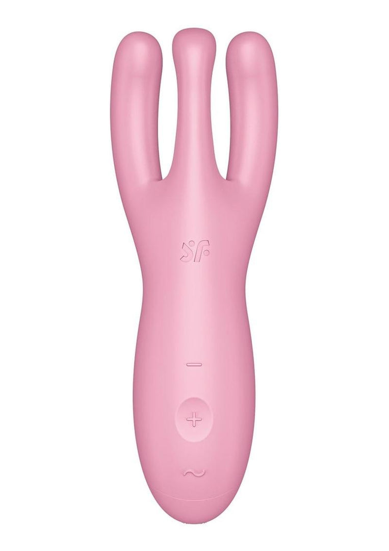 Satisfyer Threesome 4 Rechargeable Silicone Vibrator - Pink