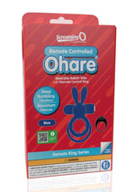 Load image into Gallery viewer, Screaming O Ohare Remote Control Rechargeable Silicone Vibrating Cock Ring - Blue
