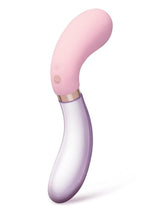 Load image into Gallery viewer, Secret Kisses Glass S Shape Rechargeable Silicone Dual End Vibrator - Clear/Pink
