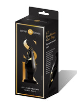 Load image into Gallery viewer, Secret Kisses Handblown Wide Glass Anal Plug - Black/Gold - 4.5in

