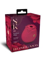 Load image into Gallery viewer, Secret Kisses Rosegasm Air Rechargeable Silicone Clitoral Stimulator - Red
