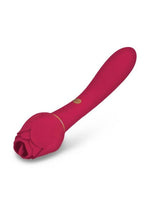 Load image into Gallery viewer, Secret Kisses Rosegasm Lingo Rechargeable Silicone Dual End Vibrator with Clitoral Stimulator
