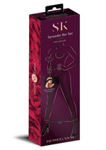 Load image into Gallery viewer, Secret Kisses Rosegasm Spreader Bar Set with Ankle Cuffs and Blindfold - Black/Red
