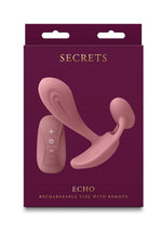 Load image into Gallery viewer, Secrets Echo Rechargeable Silicone G-Spot Vibrator with Clitoral Stimulation - Pink
