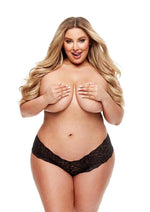 Load image into Gallery viewer, Secrets Lace Boyshort and Rechargeable Remote Control Panty Vibe - Black - Queen
