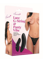 Load image into Gallery viewer, Secrets Lace Panty and Rechargeable Remote Control Panty Vibe - Black - One Size
