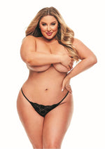 Load image into Gallery viewer, Secrets Lace Panty and Rechargeable Remote Control Panty Vibe - Black - Queen
