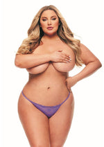 Load image into Gallery viewer, Secret Rechargeable Silicone Microfiber G-String and Panty Vibe with Remote Control - Purple - Queen
