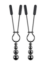 Load image into Gallery viewer, Selopa Beaded Nipple Clamps - Black Chrome - Black
