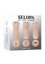 Load image into Gallery viewer, Selopa Party Pack Oral, Vaginal and Anal Strokers - Vanilla - 3 Per Pack
