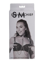 Load image into Gallery viewer, Sex and Mischief Amor Collar with Nipple Clamps - Black/Silver
