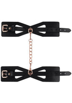 Load image into Gallery viewer, Sex and Mischief Brat Handcuffs - Black/Rose Gold
