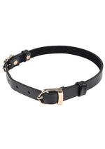 Load image into Gallery viewer, Sex and Mischief Double Buckle Day Collar - Black/Gold
