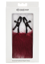 Load image into Gallery viewer, Sex and Mischief Enchanted Feather Nipple Clamps - Black/Pink/Red
