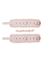 Load image into Gallery viewer, Sex and Mischief Peaches N Creame Fur Handcuffs - Ivory/Rose Gold
