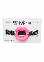 Load image into Gallery viewer, Sex and Mischief Silicone Lips Open Mouth Gag - Pink
