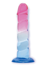 Load image into Gallery viewer, Shades Swirl Dildo with Suction Cup - Blue/Pink - 7.5in
