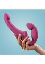 Load image into Gallery viewer, Share Lite Silicone Strapless Strap-On Dildo - Blackberry
