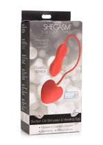 Load image into Gallery viewer, Shegasm Love On Me Rechargeable Silicone Suction Clit Stimulator and Vibrating Egg - Red
