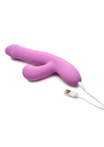 Load image into Gallery viewer, Shegasm + Thrust Wave Thrusting and Sucking Rechargeable Silicone Rabbit Vibrator
