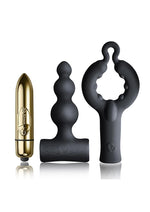 Load image into Gallery viewer, Silhouette Be Mine Set Bullet with Silicone Attachments Vibrator - Black/Gold
