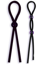 Load image into Gallery viewer, Silicone Adjustable Cock Ties - Black - 2 Piece Kit

