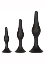 Load image into Gallery viewer, Silicone Anal Starter Kit - Black - 3 Per Set
