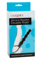 Load image into Gallery viewer, Silicone Beaded Double Rider Anal Probe Cock Ring - Black
