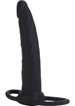 Load image into Gallery viewer, Silicone Double Rider Dildo Cock Ring - Black
