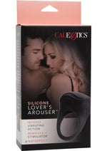 Load image into Gallery viewer, Silicone Lovers Arouser Silicone Vibrating Cock Ring - Black
