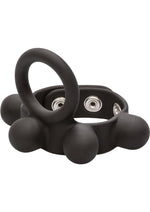Load image into Gallery viewer, Silicone Medium Weighted C-Ring Ball Stretcher Cock Ring - Black - Medium
