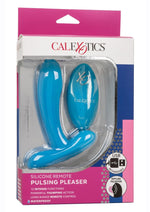 Load image into Gallery viewer, Silicone Remote Pulsing Pleaser Rechargeable Vibrator with Remote Control - Blue
