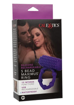 Load image into Gallery viewer, Silicone Rechargeable 5 Bead Maximus Couples Ring - Purple
