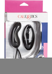 Silicone Rechargeable Curve Bullet with Remote Control - Black