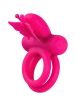 Load image into Gallery viewer, Silicone Rechargeable Dual Butterfly Couples Ring - Pink
