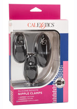 Load image into Gallery viewer, Silicone Remote Rechargeable Nipple Clamps - Black
