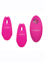 Load image into Gallery viewer, Silicone Remote Rechargeable Nipple Clamps - Pink
