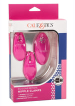 Load image into Gallery viewer, Silicone Remote Rechargeable Nipple Clamps - Pink
