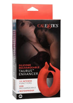 Load image into Gallery viewer, Silicone Rechargeable Taurus Enhancer Couples Ring - Red
