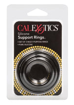 Load image into Gallery viewer, Silicone Support Rings Cock Rings - Black - 3 Piece Set
