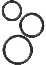 Load image into Gallery viewer, Silicone Support Rings Cock Rings - Black - 3 Piece Set
