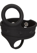Load image into Gallery viewer, Silicone Tri-Snap Ball Spreader Cock Ring - Black - Large
