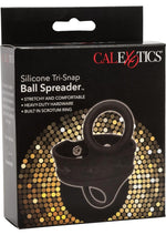 Load image into Gallery viewer, Silicone Tri-Snap Ball Spreader Cock Ring - Black - Large
