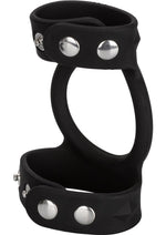 Load image into Gallery viewer, Silicone Tri-Snap C and B Cage Cock Ring - Black
