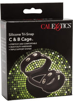 Load image into Gallery viewer, Silicone Tri-Snap C and B Cage Cock Ring - Black
