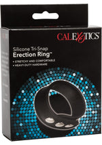 Load image into Gallery viewer, Silicone Tri-Snap Erection Cock Ring - Black
