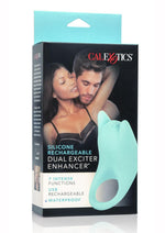 Load image into Gallery viewer, Silicone USB Rechargeable Dual Exciter Enhancer Ring Waterproof - Teal
