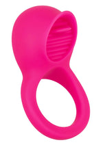Load image into Gallery viewer, Silicone Vibrating Teasing Tongue Enhancer Cock Ring - Pink
